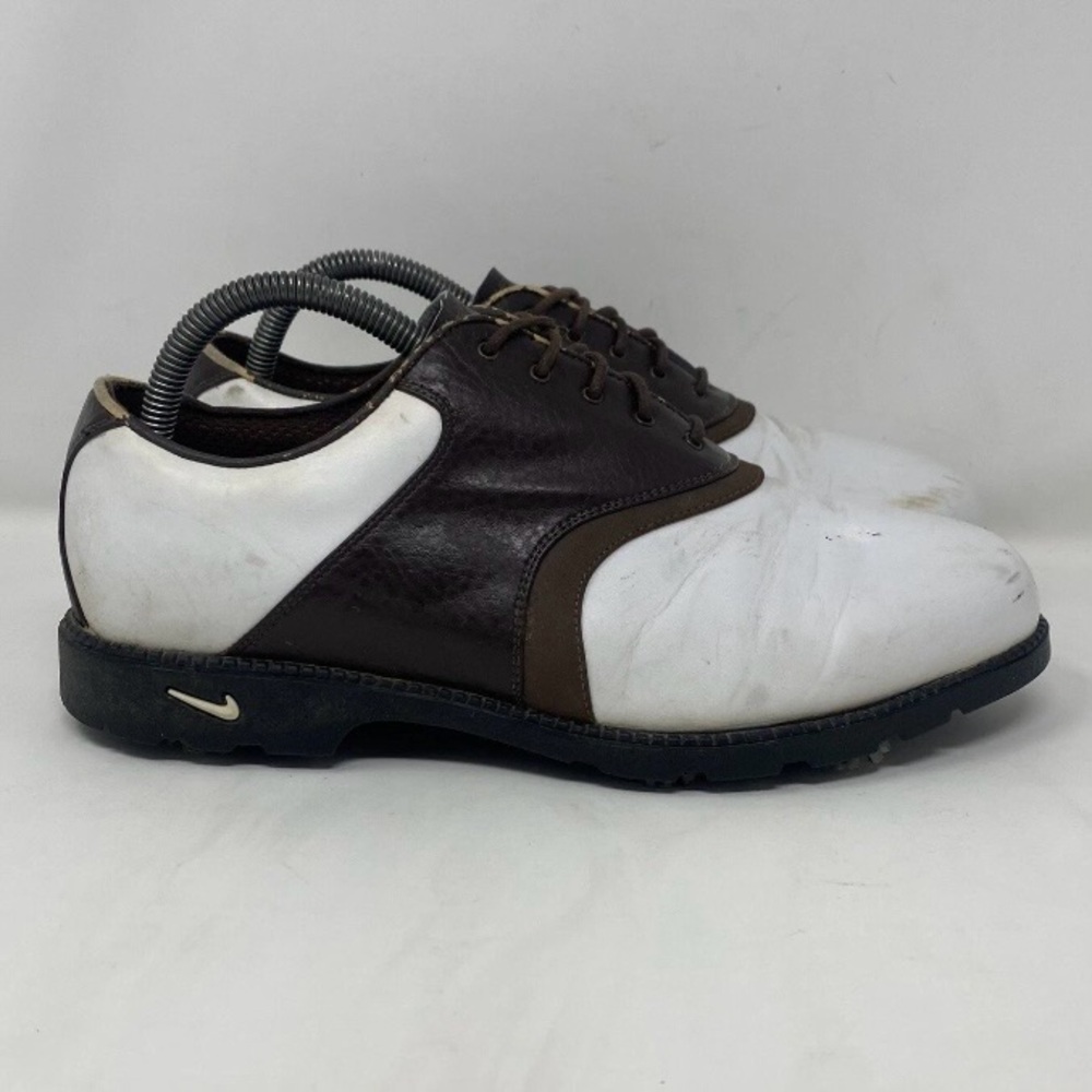 Nike Golf Air Zoom Brown White Leather Shoes Mens 7W Wide EU 40